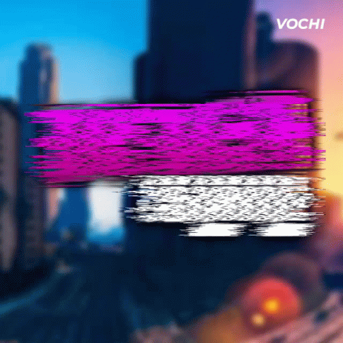 A Purple And White Graphic With The Word Vochi In The Upper Right Corner GIF