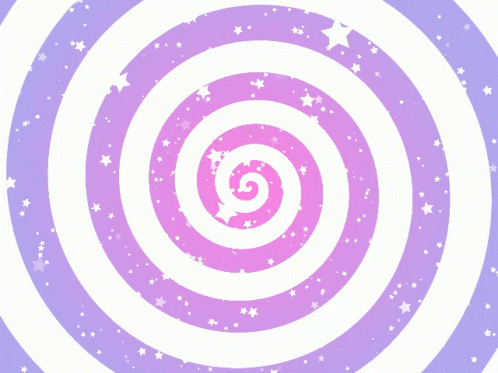 A Purple And White Spiral With Stars In It GIF