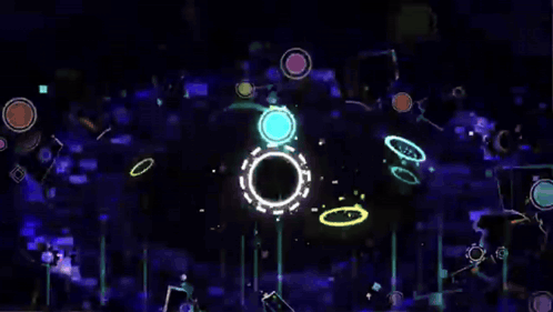 A Purple Background With A Circle And A Square In The Middle GIF
