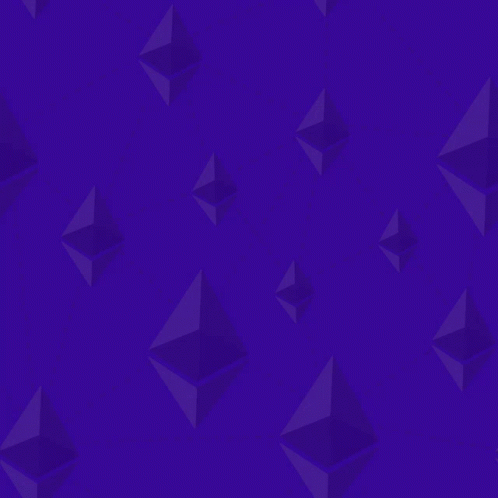 A Purple Background With A Gold Coin That Says Ethereum On It GIF