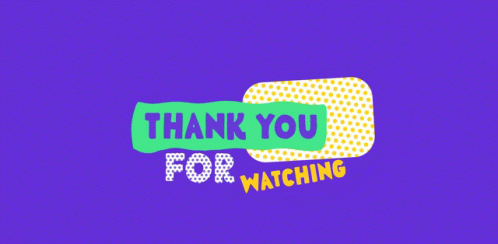 A Purple Background With A Green Thank You For Watching GIF