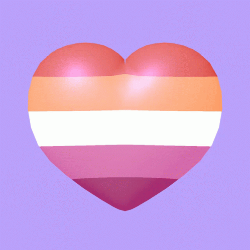 A Purple Background With A Heart That Has A Lesbian Flag On It GIF