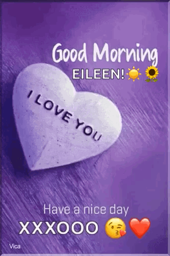 A Purple Background With A Heart That Says `` I Love You '' . GIF