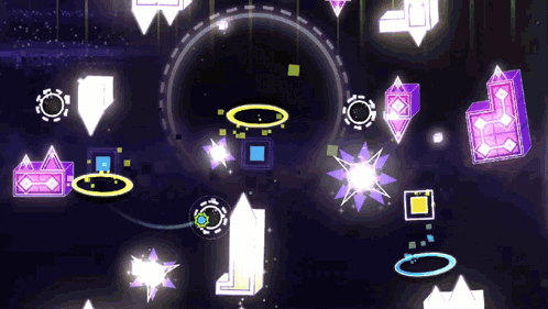 A Purple Background With A Lot Of Geometric Shapes On It GIF