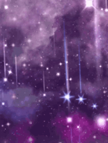 A Purple Background With A Lot Of Stars Flying In The Sky GIF