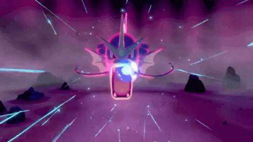 A Purple Background With A Pokemon In The Middle Of A Battle . GIF