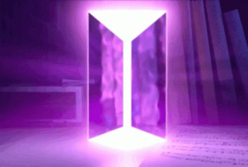 A Purple Background With A White Glowing Triangle In The Middle GIF
