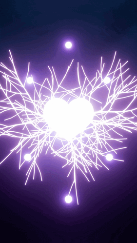 A Purple Background With A White Heart Shaped Object GIF