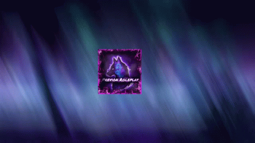 A Purple Background With A Wolf And The Words " Firemon Roleplay " On It GIF