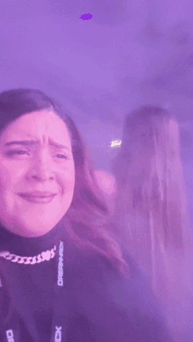 A Purple Background With A Woman And The Words It 'S Shagarita GIF