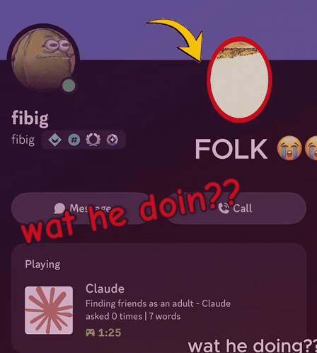 a purple background with a yellow arrow pointing to a circle that says folk