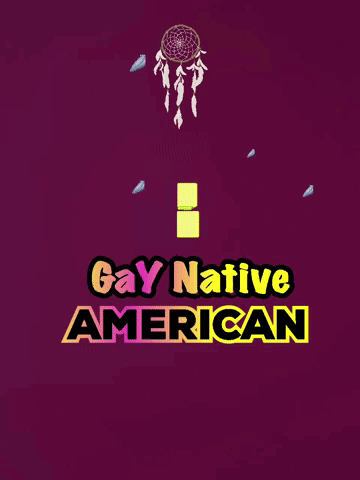A Purple Background With Feathers And A Dream Catcher That Says Happy Birthday Gay Native American GIF