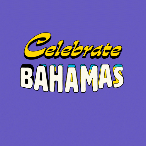 A Purple Background With The Words Celebrate Bahamas GIF