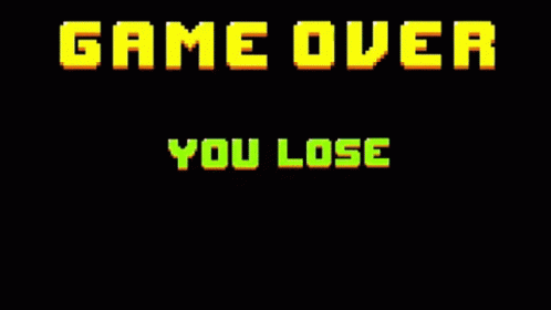 A Purple Background With The Words Game Over You Lose On It GIF