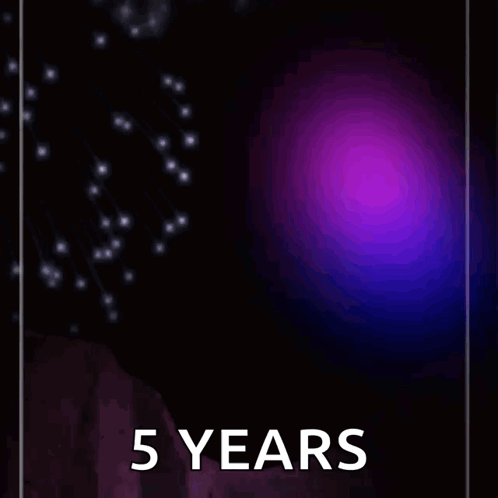 A Purple Background With The Words Happy Sobriety Birthday 5 Years Written On It GIF