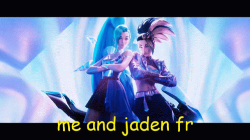 A Purple Background With The Words Me And Jaden Fr On It GIF