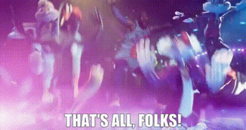 A Purple Background With The Words `` That 'S All Folks ! '' GIF