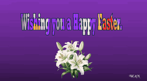 a purple background with the words wishing you a happy easter on it
