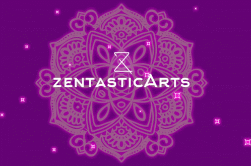 A Purple Background With The Words Zentasticarts On The Bottom GIF