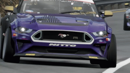 a purple car with the word nitto on the front of it