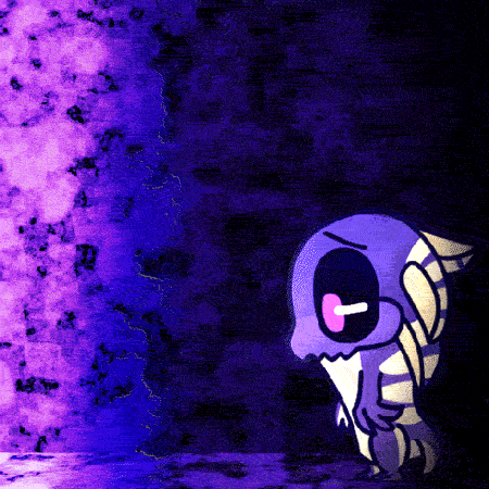 A Purple Cartoon Character With A Pink Nose GIF