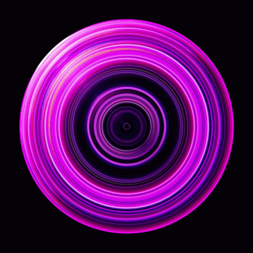 A Purple Circle With A Hole In The Middle On A Black Background . GIF