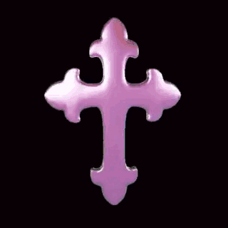 A Purple Cross On A Black Background With A Purple Gradient . GIF