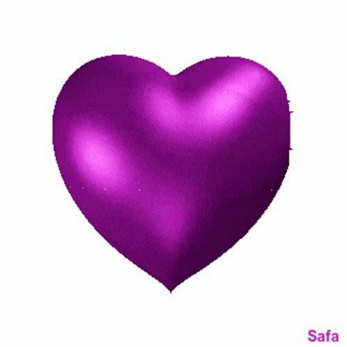 A Purple Heart Is On A White Background With The Name Safa Below It GIF