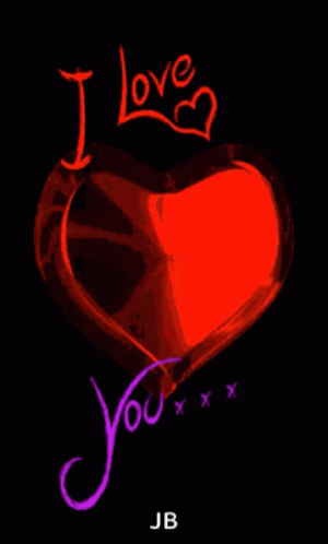 A Purple Heart With The Words " I Love You " On It GIF