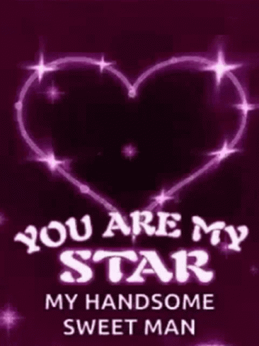 A Purple Heart With The Words `` You Are My Star '' On It GIF