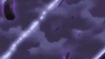 A Purple Monster Is Flying Over A White Object In A Purple Background . GIF