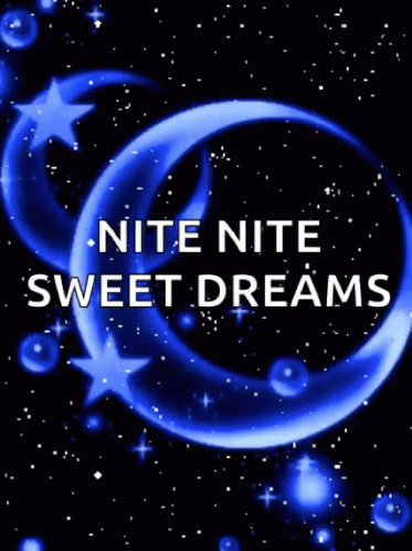 A Purple Moon With The Words `` Nite Nite Sweet Dreams '' On It GIF
