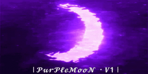 A Purple Moon With The Words " Purplemoon V1 " Below It GIF