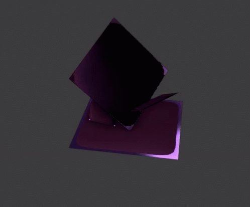 A Purple Object Is Floating In The Air Against A Dark Background GIF