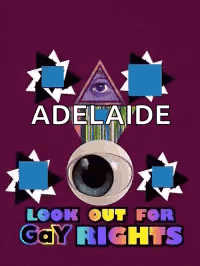 A Purple Poster That Says Look Out For Gay Rights GIF