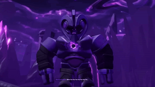 A Purple Robot With The Word No Written On It GIF
