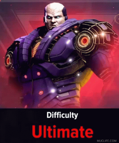 A Purple Robot With The Words Difficulty Ultimate Above It GIF