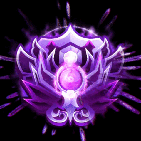 A Purple Shield With A Purple Ball In The Middle GIF