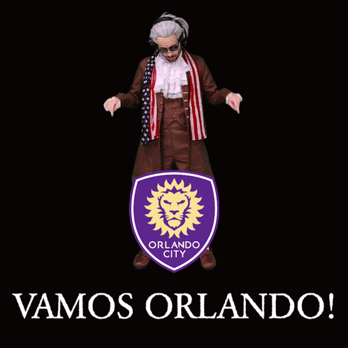 A Purple Shield With A Yellow Lion And The Word Orlando City GIF