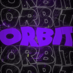 A Purple Sign That Says Orbit On It GIF