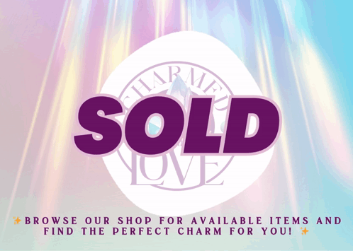 A Purple Sign That Says Sold On A Blue Background GIF