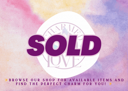 A Purple Sign That Says Sold On A Purple Background GIF