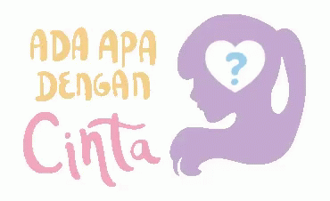 Purple Silhouette Woman With Ada Apa Dengan Cinta Text GIF