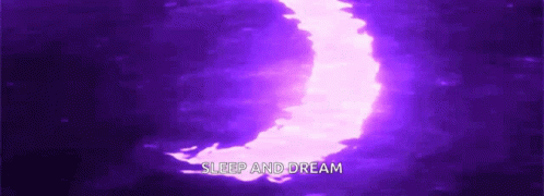 A Purple Sky With A Crescent Moon And The Words Sleep And Dream GIF