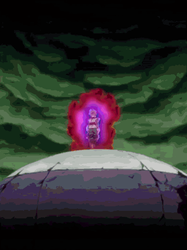 A Purple Sphere With A Purple Light Coming Out Of It In The Middle GIF