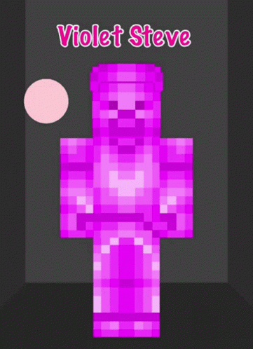 A Purple Steve In A Minecraft Skin GIF
