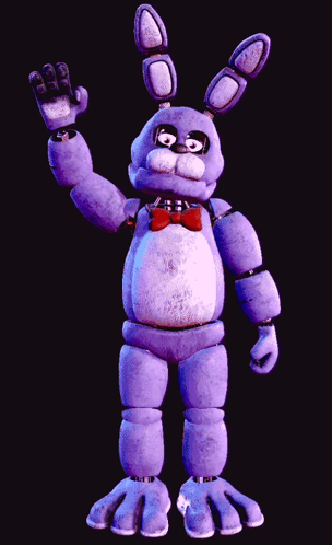 Purple Stuffed Bunny With Red Bow Tie GIF