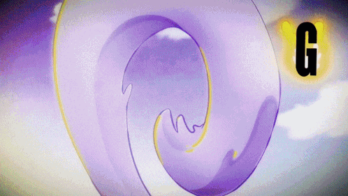A Purple Swirl With The Letter G On It GIF