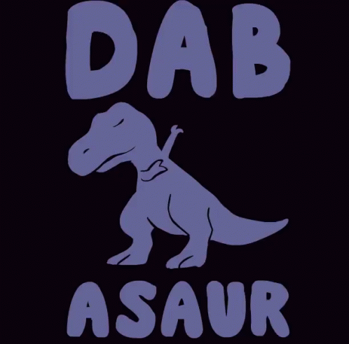 A Purple T-Rex With The Words Dab Asaurus Below It GIF