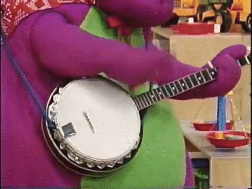 Purple Teddy Bear Playing Banjo GIF